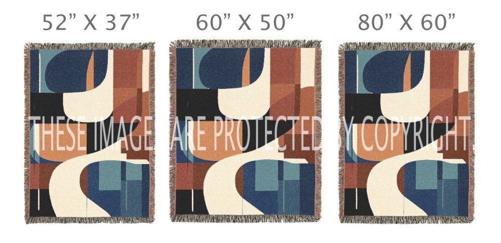 Home Decor {{variant_option}} - Abstract Multicolor Bauhaus Throw Blanket – Modern Geometric Art Décor for Living Room and Bedroom woven throw blanket