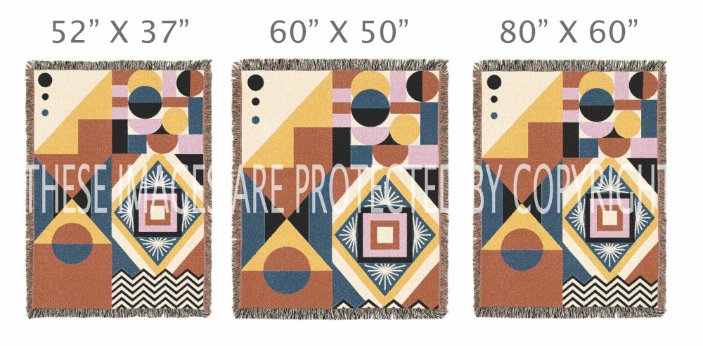 Home Decor {{variant_option}} - Sun Festival Geometric Throw Blanket – Colorful Modern Woven Art for Sofa and Bed woven throw blanket