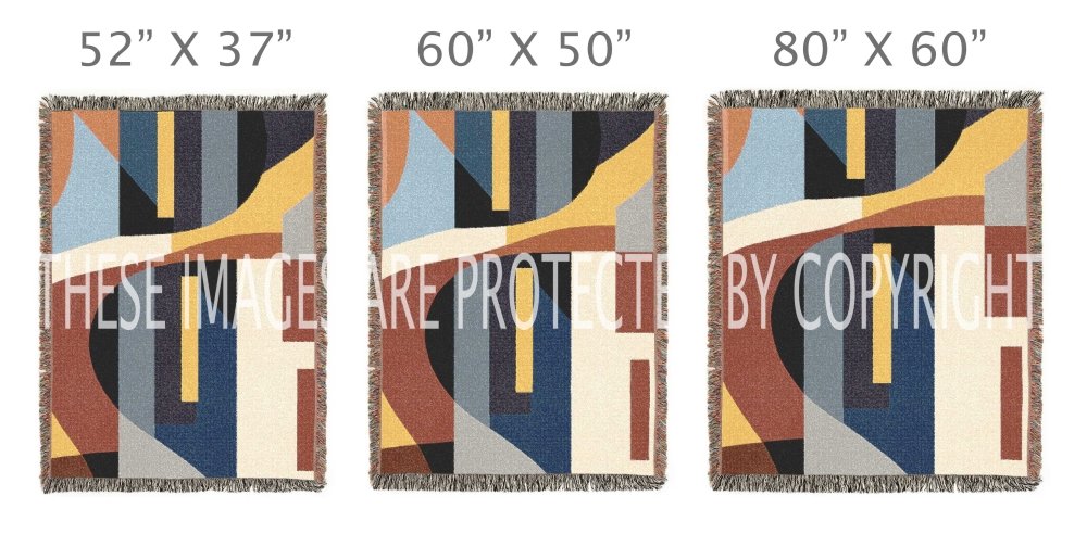 Home Decor {{variant_option}} - Abstract Bauhaus Multicolor Throw Blanket – Modern Geometric Art Décor for Living Room and Bedroom woven throw blanket