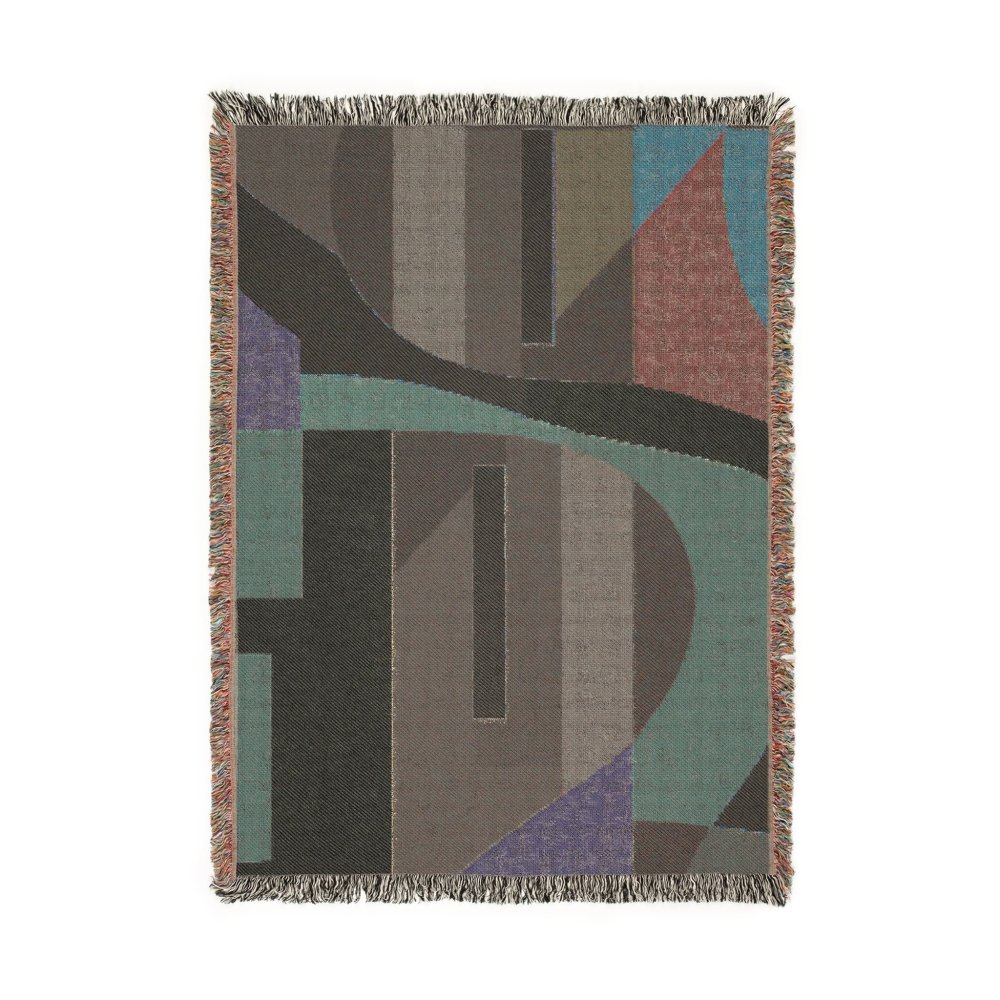 Home Decor {{variant_option}} - Abstract Bauhaus Multicolor Throw Blanket – Modern Geometric Art Décor for Living Room and Bedroom woven throw blanket