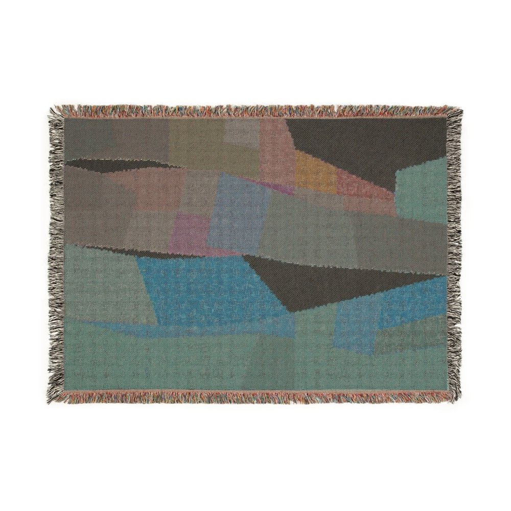 Home Decor {{variant_option}} - Abstract Color Plane Woven Throw Blanket – Modern Multicolor Textile Design woven throw blanket