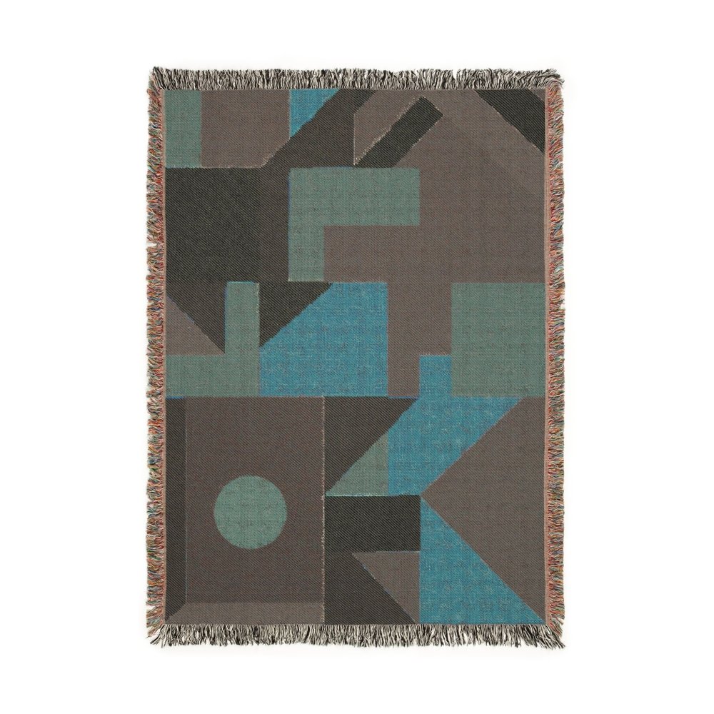 Home Decor {{variant_option}} - Bauhaus Sunset Geometric Throw Blanket – Warm Modern Woven Art for Sofa and Bed woven throw blanket