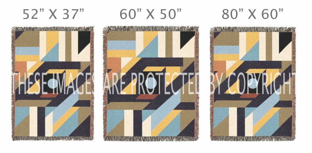 Home Decor {{variant_option}} - Solar Maze Geometric Throw Blanket – Colorful Modern Woven Art Décor for Sofa and Bed woven throw blanket