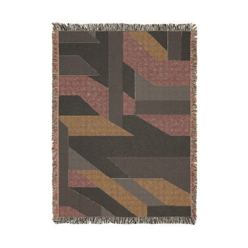 Home Decor {{variant_option}} - Ice City Geometric Throw Blanket – Blue Modern Woven Art Décor for Sofa, Bed and Office woven throw blanket