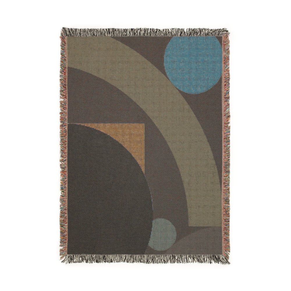 Home Decor {{variant_option}} - Solar Arch Minimalist Geometric Throw Blanket – Colorful Modern Woven Art Décor for Sofa and Bed woven throw blanket