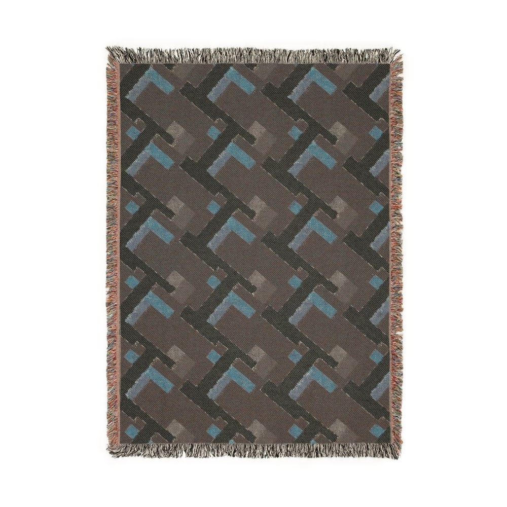 Home Decor {{variant_option}} - Retro Grid Pathways Throw Blanket – Modern Geometric Woven Art Décor for Sofa and Bed woven throw blanket