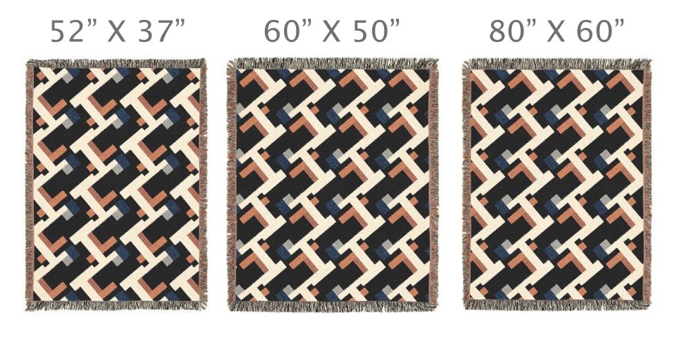 Home Decor {{variant_option}} - Retro Grid Pathways Throw Blanket – Modern Geometric Woven Art Décor for Sofa and Bed woven throw blanket