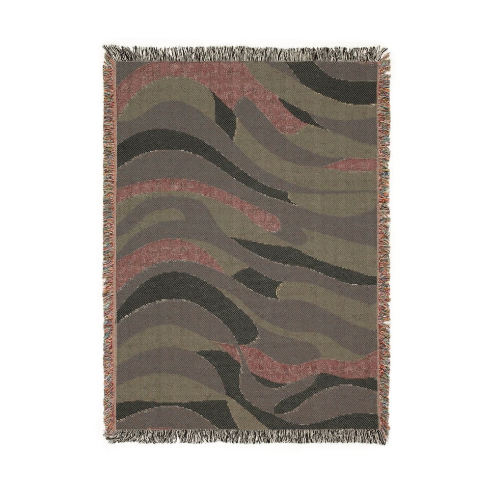 Home Decor {{variant_option}} - Ocean Wave Abstract Throw Blanket – Blue Modern Woven Art Décor for Sofa and Bed woven throw blanket