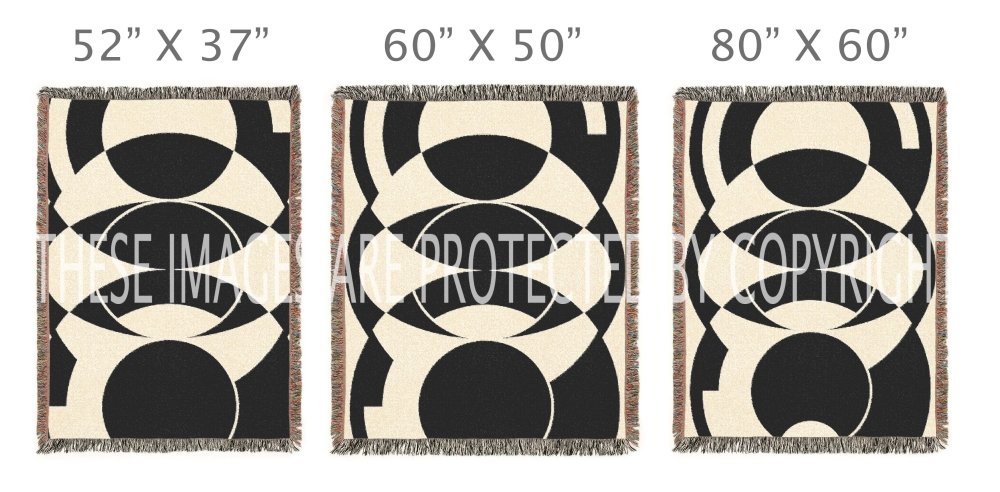 Home Decor {{variant_option}} - Monochrome Eclipse Geometric Throw Blanket – Modern Black & Ivory Woven Art Décor for Sofa and Bed woven throw blanket