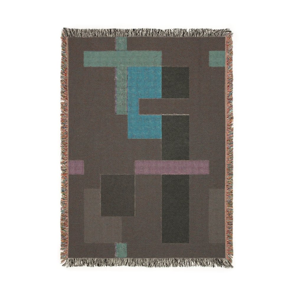 Home Decor {{variant_option}} - Midnight City Bauhaus Throw Blanket – Modern Geometric Woven Art Décor for Sofa and Bed woven throw blanket