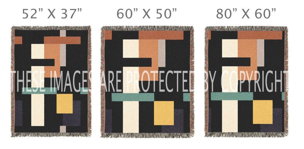 Home Decor {{variant_option}} - Midnight City Bauhaus Throw Blanket – Modern Geometric Woven Art Décor for Sofa and Bed woven throw blanket