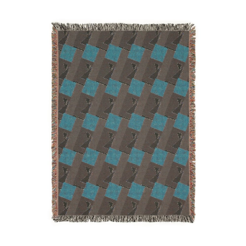 Home Decor {{variant_option}} - Retro Bauhaus Diamond Pattern Throw Blanket – Modern Geometric Woven Art Décor for Sofa and Bed woven throw blanket