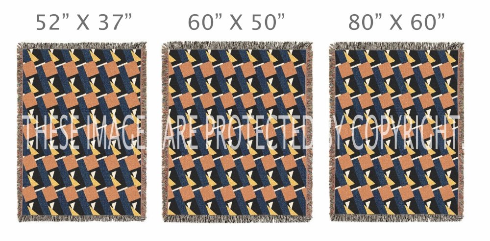 Home Decor {{variant_option}} - Retro Bauhaus Diamond Pattern Throw Blanket – Modern Geometric Woven Art Décor for Sofa and Bed woven throw blanket