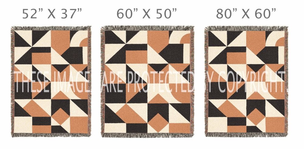 Home Decor {{variant_option}} - Terracotta Geometric Throw Blanket – Modern Abstract Woven Art Decor woven throw blanket