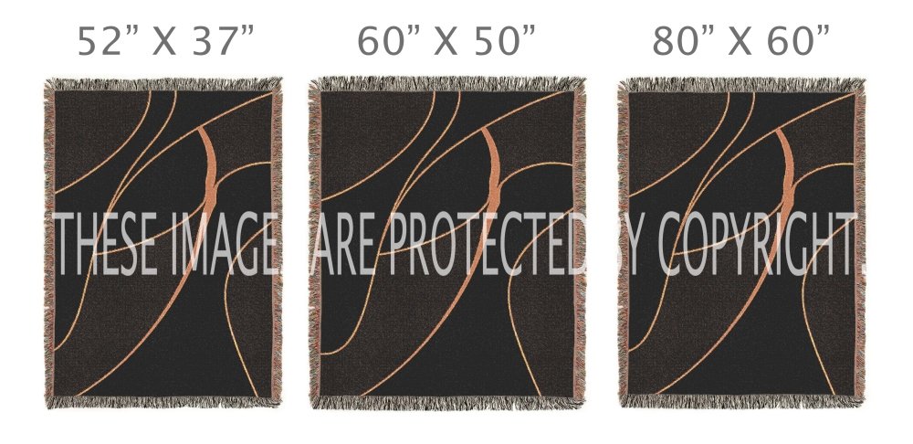 Home Decor {{variant_option}} - Midnight Curves Woven Throw Blanket – Minimalist Black Brown Modern Art for Sofa and Bed woven throw blanket