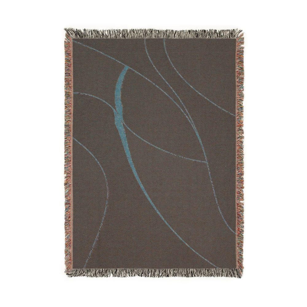 Home Decor {{variant_option}} - Midnight Curves Woven Throw Blanket – Minimalist Black Brown Modern Art for Sofa and Bed woven throw blanket