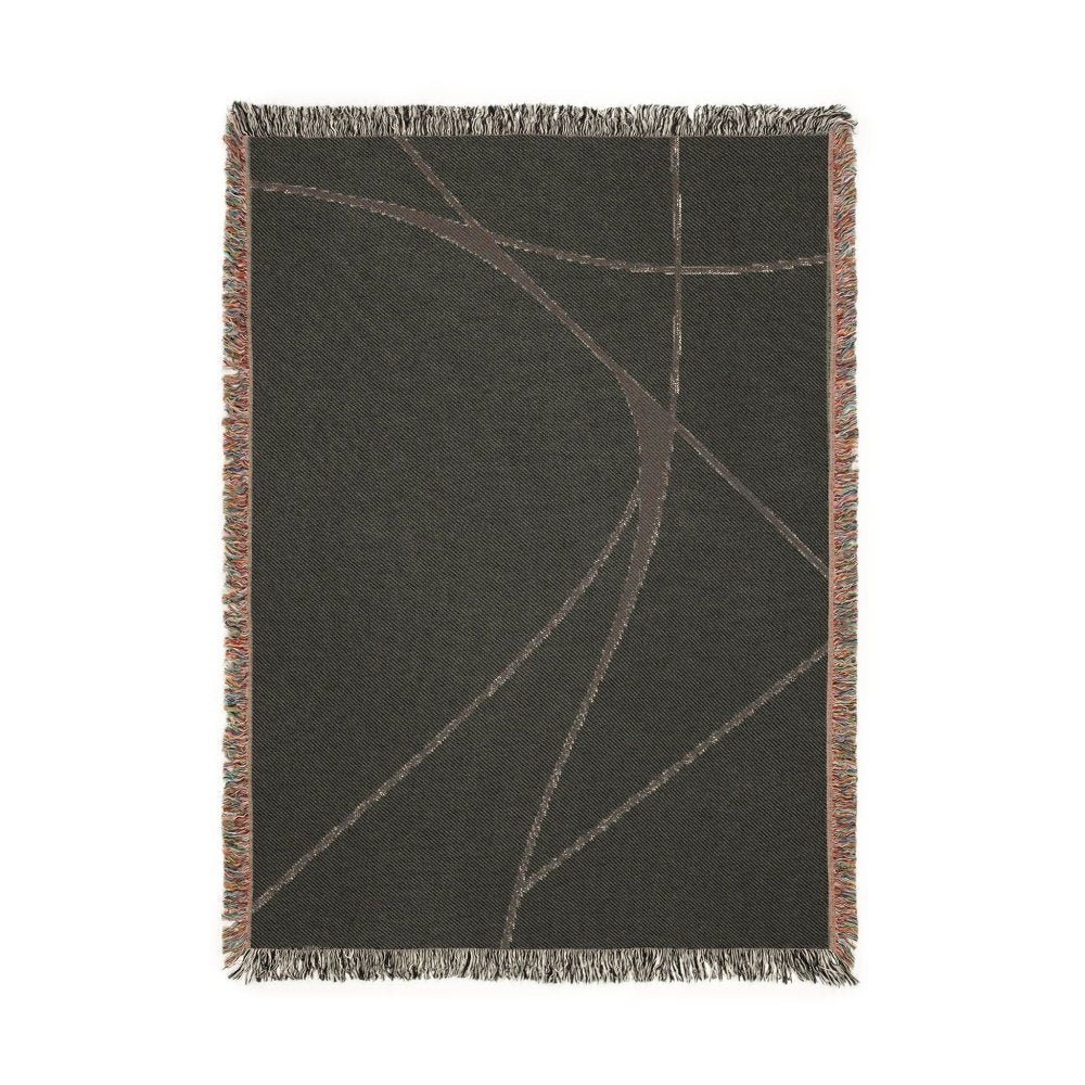Home Decor {{variant_option}} - Cloudline Minimalist Throw Blanket – Cream and Black Modern Woven Art for Sofa and Bed woven throw blanket