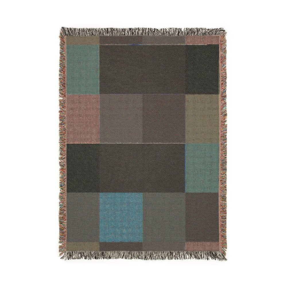 Home Decor {{variant_option}} - Color Block Modern Throw Blanket – Mustard, Wine and Navy woven throw blanket