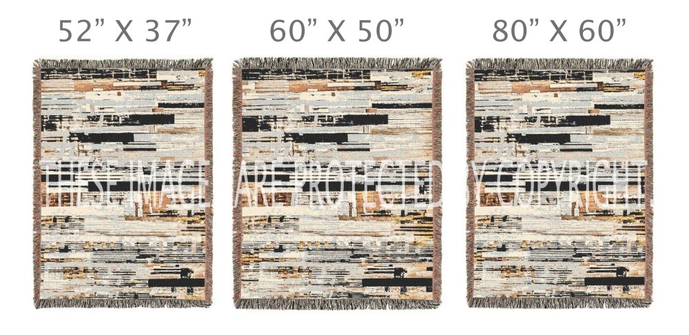 Home Decor {{variant_option}} - Wall Art Décor Woven Throw Blanket - Abstract Wall Art With Urban Rust Texture for Modern Farmhouse Décor and Bedroom Wall Art woven throw blanket
