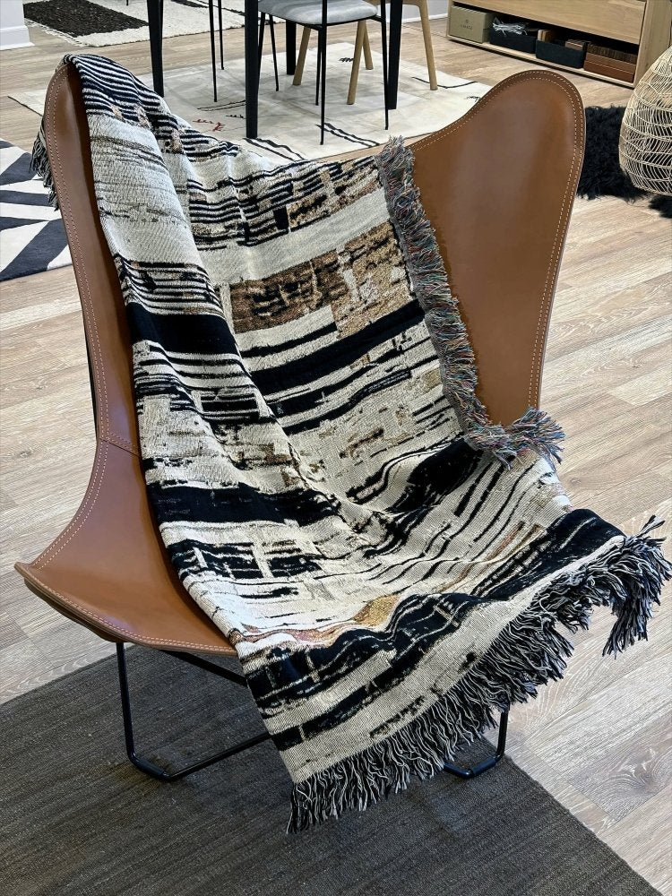 Home Decor {{variant_option}} - Wall Art Décor Woven Throw Blanket - Abstract Wall Art With Urban Rust Texture for Modern Farmhouse Décor and Bedroom Wall Art woven throw blanket